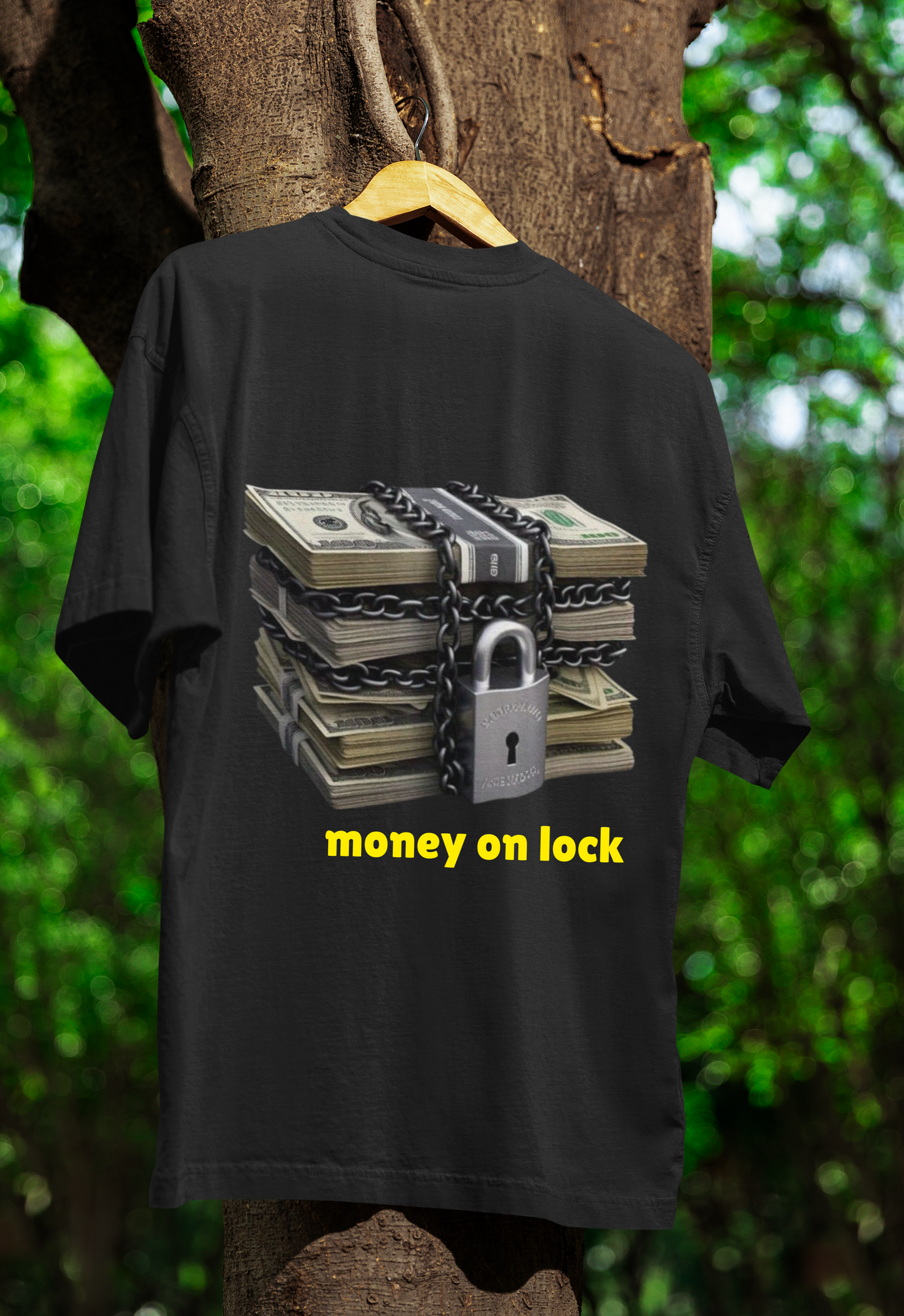 Money On Lock Tee – Secure the Bag. Stay Locked In